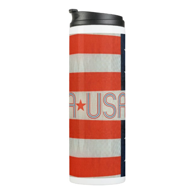 USA Flag Thermal Tumbler (Rotated Right)