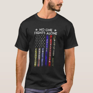 Usa Flag Thin Line Military Police Nurse No-One Fi T-Shirt