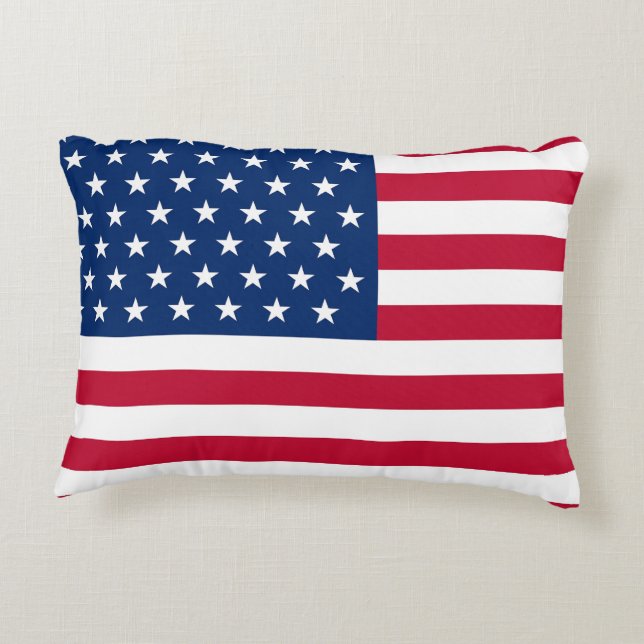 Usa Flag Throw Pillow (Back)