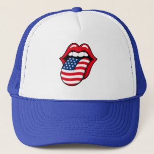 USA Flag Tongue Hat – Funny World Cup 2026 Fan Cap