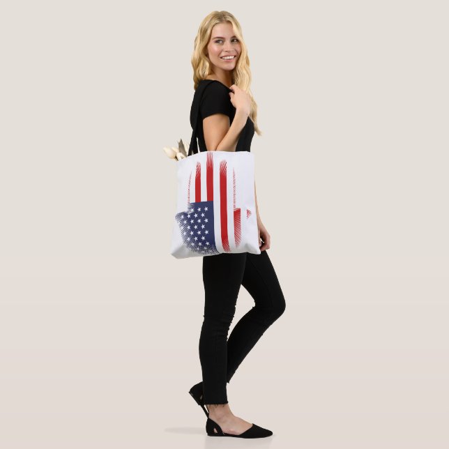 USA Flag Tote Bag (On Model)