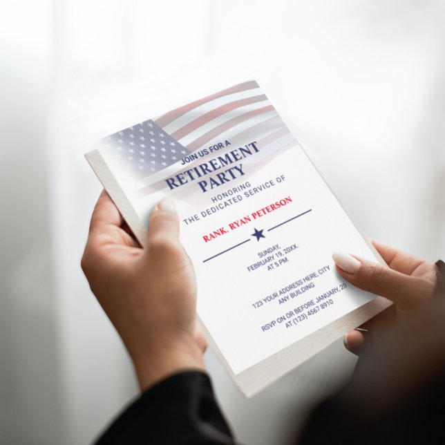 USA Flag | Transparent Gradation | Classy White Invitation (Creator Uploaded)