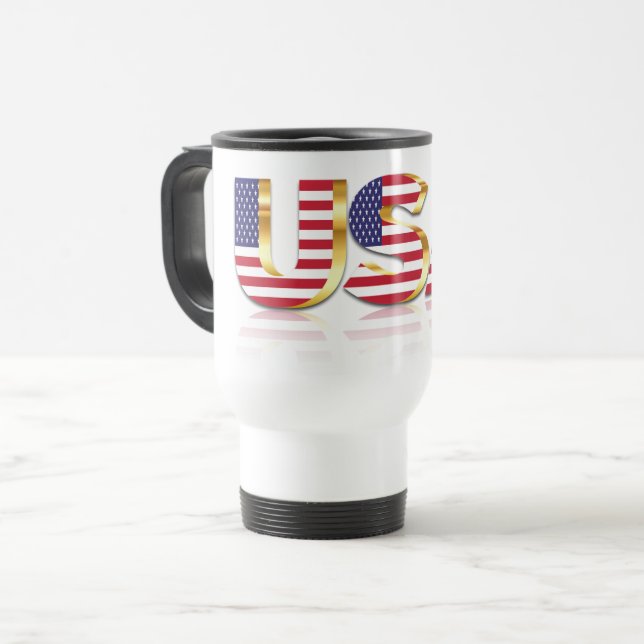 USA Flag Travel Mug United States of America (Front Left)