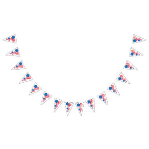 Usa Flag Triangle  Party Bunting Banner