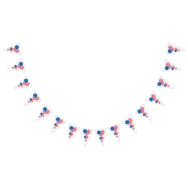Usa Flag Triangle  Party Bunting Banner (All)