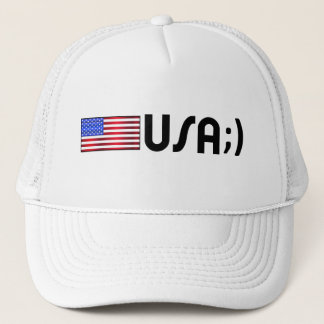 'USA ;) flag' Trucker Hat