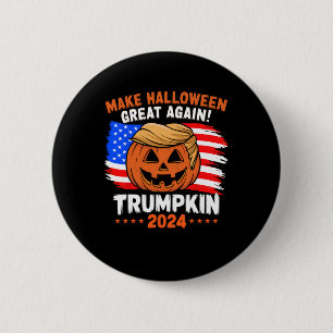 Usa Flag Trumpkin 2024 Halloween Make Halloween Gr 6 Cm Round Badge