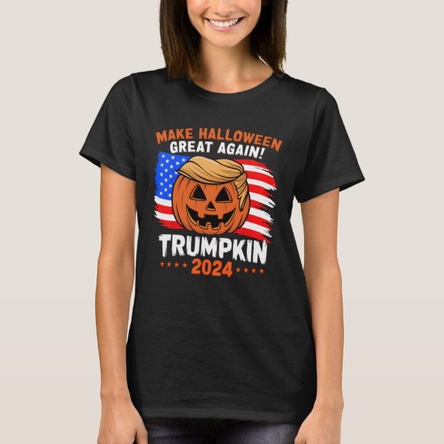Usa Flag Trumpkin 2024 Halloween Make Halloween Gr T-Shirt (Front)