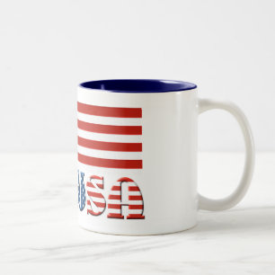 USA Flag Two-Tone Coffee Mug