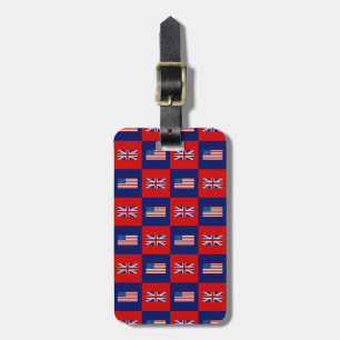 USA Flag & UK Flag Pattern Luggage Tag