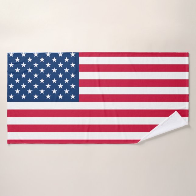 USA Flag - United States of America - Patriotic Bath Towel Set (Bath Towel)