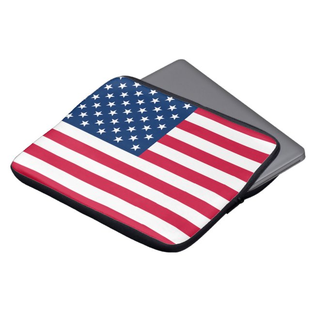 USA Flag - United States of America - Patriotic Laptop Sleeve (Front Top)