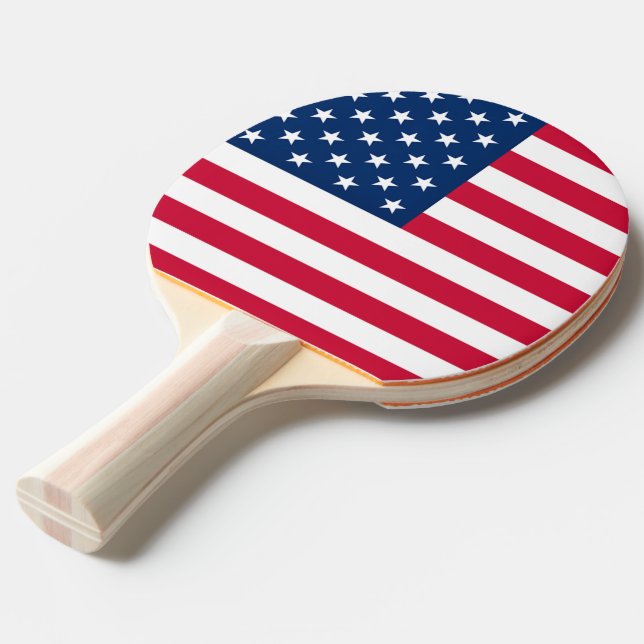 USA Flag - United States of America - Patriotic Ping Pong Paddle (Front Angle)