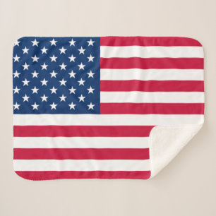 USA Flag - United States of America - Patriotic Sherpa Blanket