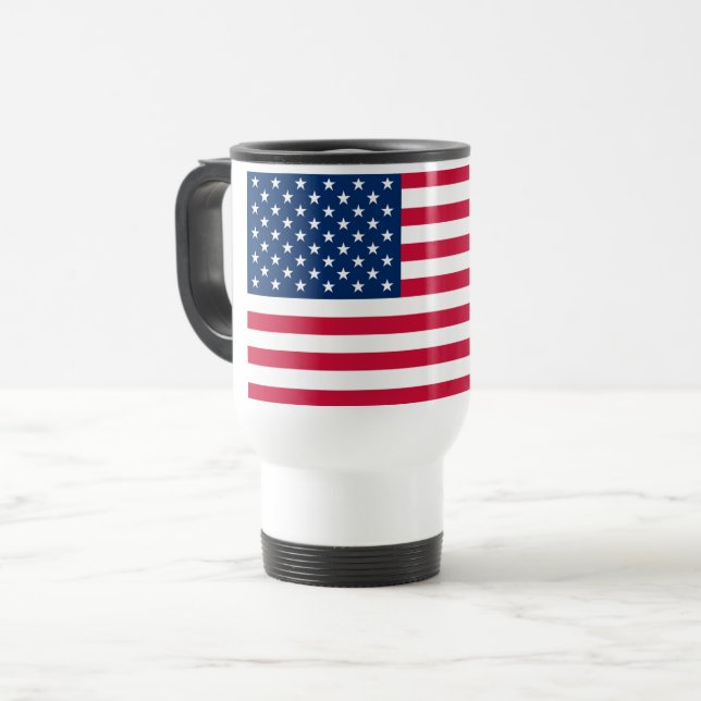 USA Flag - United States of America - Patriotic Travel Mug (Front Left)