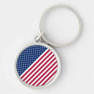 USA Flag US American 4th of July Independence Day Key Ring