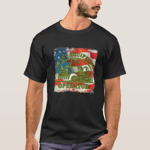 USA Flag US Heavy Equipment Excavator Operator Gif T-Shirt