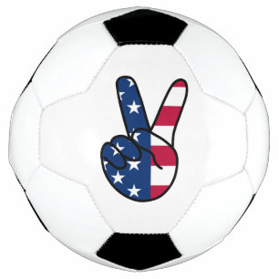 USA Flag V Sign Football