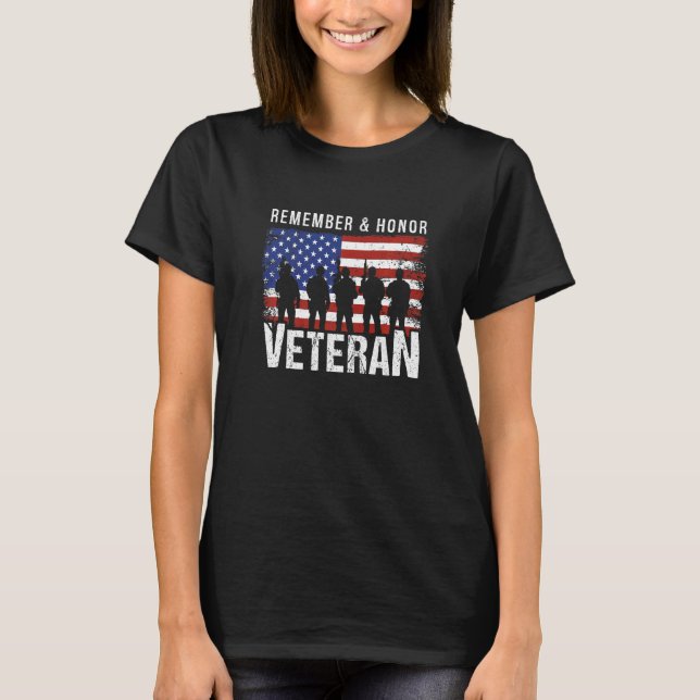 USA Flag Veteran Memorial Day Family Veteran Day T-Shirt (Front)