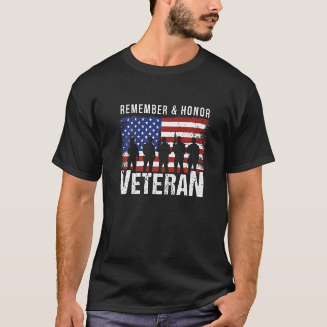 USA Flag Veteran Memorial Day Family Veteran Day T-Shirt (Front)