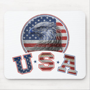 USA Flag Vintage American Eagle American Flag Mouse Mat