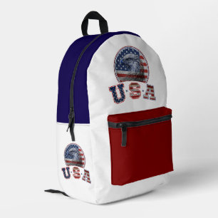 USA Flag Vintage American Eagle American Flag Printed Backpack