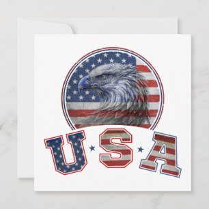 USA Flag Vintage American Eagle American Flag Thank You Card
