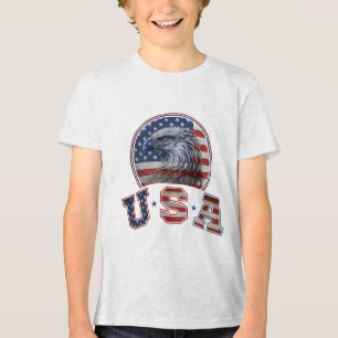 USA Flag Vintage American Eagle American Flag Tri-Blend Shirt