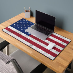 USA flag vintage red white blue America patriotic Desk Mat