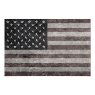 USA Flag, Vintage Retro American Flag On Canvas Poster