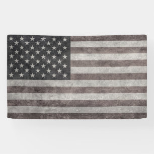 USA flag, vintage retro style with canvas texture Banner