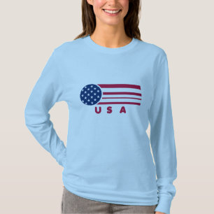 USA Flag Vintage Stripes Long Sleeve Shirt