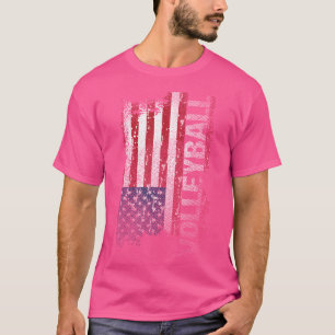 Usa Flag Volleyball T-Shirt