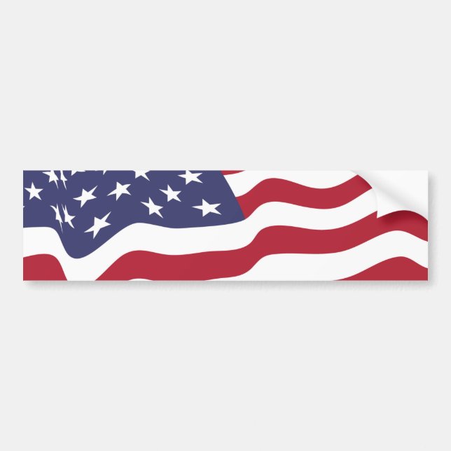 USA flag waving Bumper Sticker (Front)