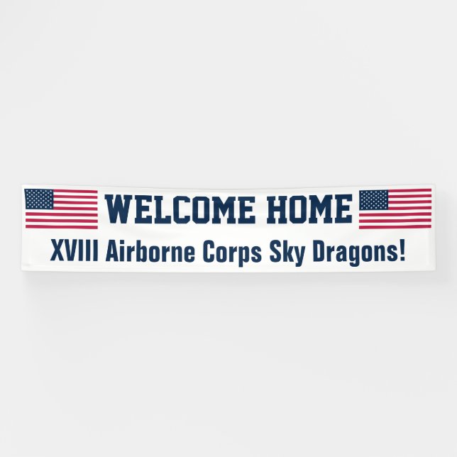 USA Flag Welcome Home Custom Banner (Horizontal)