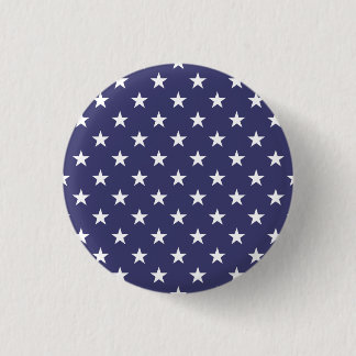 USA Flag White Stars on Flag Blue 3 Cm Round Badge