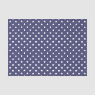USA Flag White Stars on Flag Blue Tissue Paper