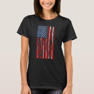 Usa Flag With America As Red Stripes July 4 Indepe T-Shirt