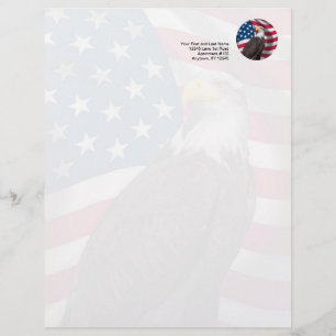 USA Flag with Bald Eagle Letterhead Design