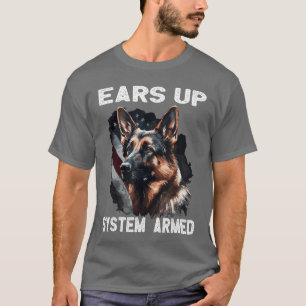 USA Flag with German Shepherd boy boy vintage T-Shirt