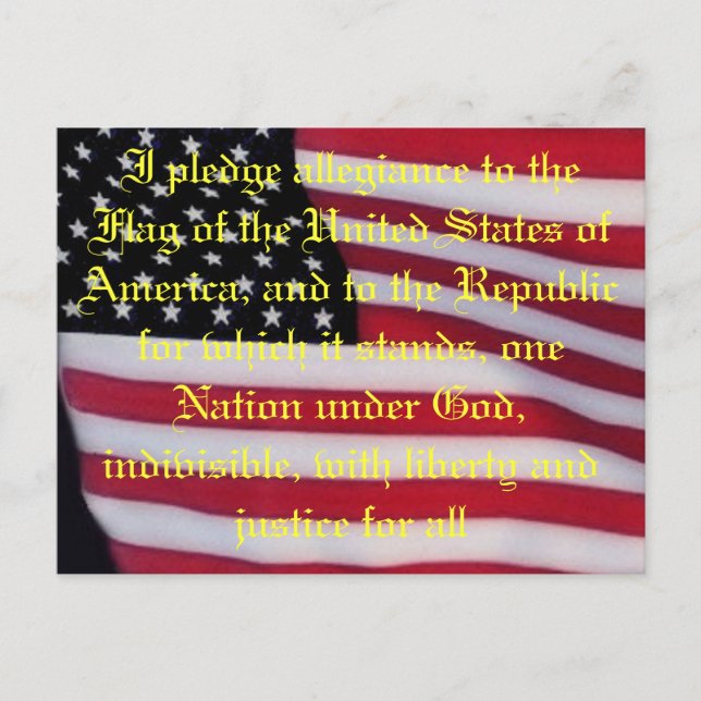 USA flag with pledge postcard (Front)