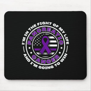 USA flag with purple ribbons for Pancreatic Cancer Mouse Mat