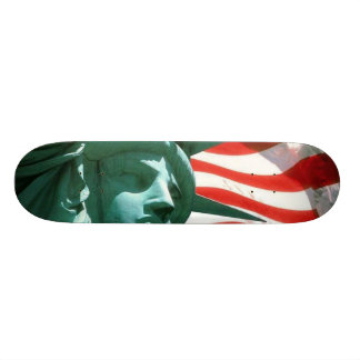 USA Flag with Statue of Liberty Skate Deck