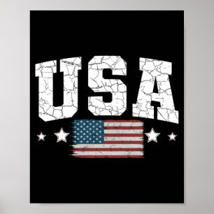 Usa Flag Women Men Kids Patriotic Aamerican Flag Poster