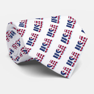 USA Flag Word Pattern Tie
