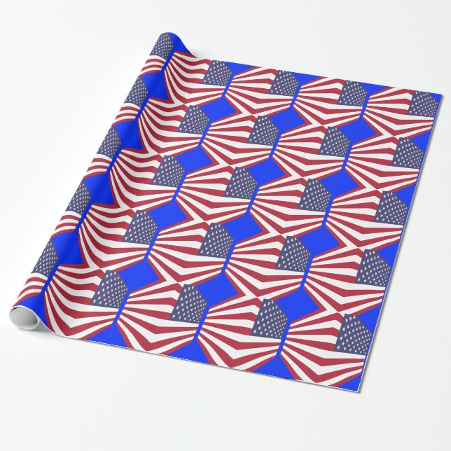 Usa Flag Wrapping Paper (Unrolled)