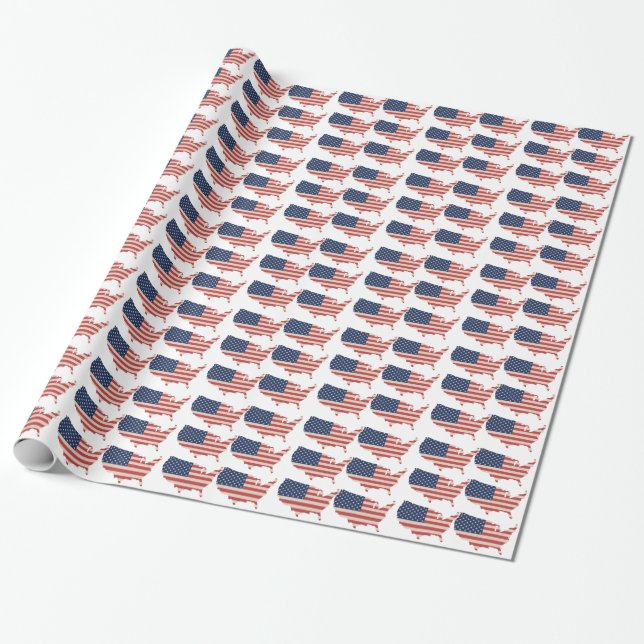 USA Flag Wrapping Paper (Unrolled)