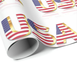 USA Flag Wrapping Paper Patriotic