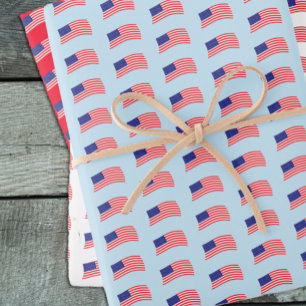 USA Flag Wrapping Paper Sheet