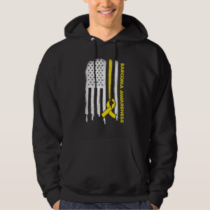Usa Flag Yellow Ribbon Sarcoma Awareness Hoodie